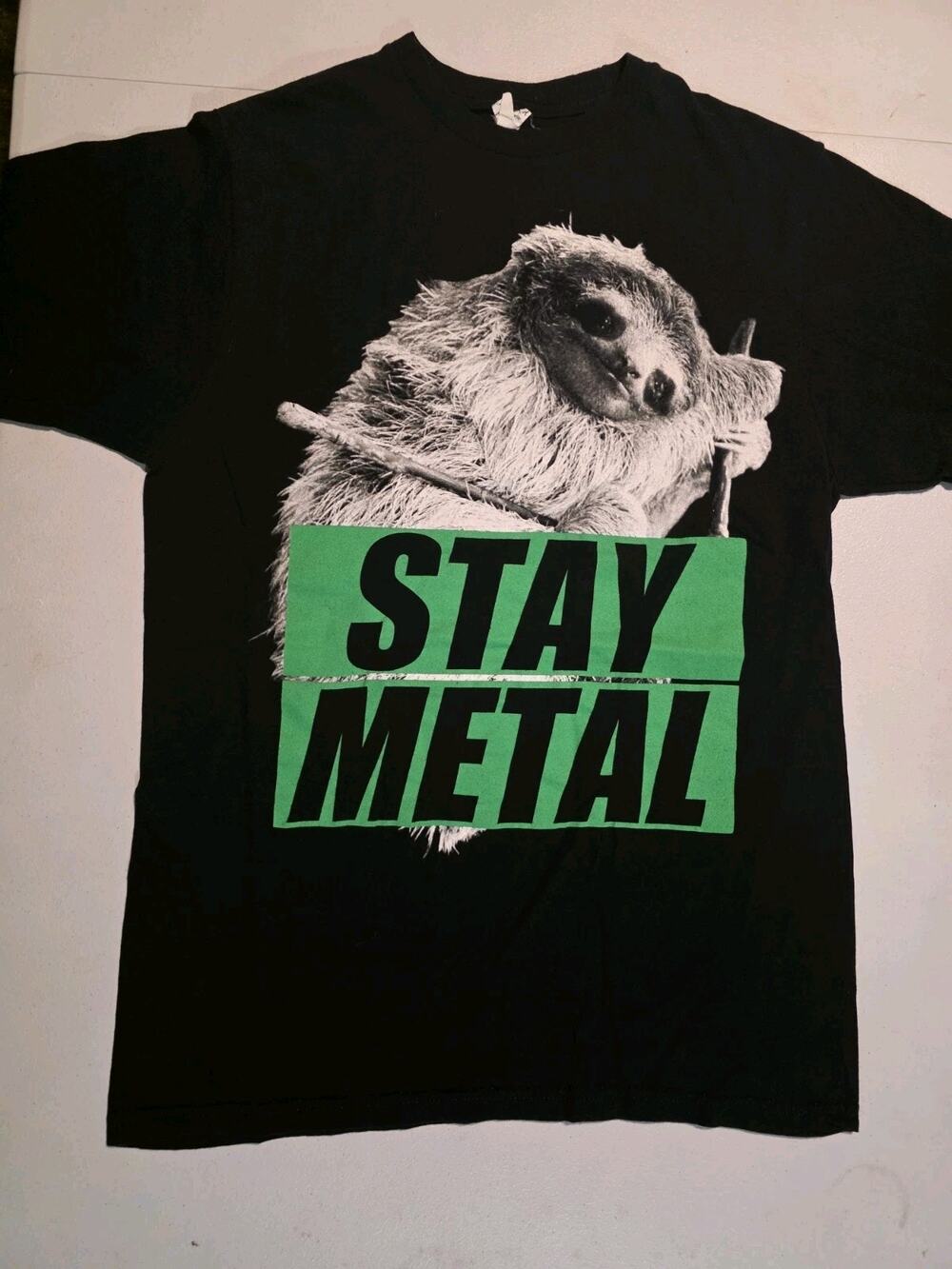 Miss Mayl Stay Metal Sloth black T-shirt men’s Sz L